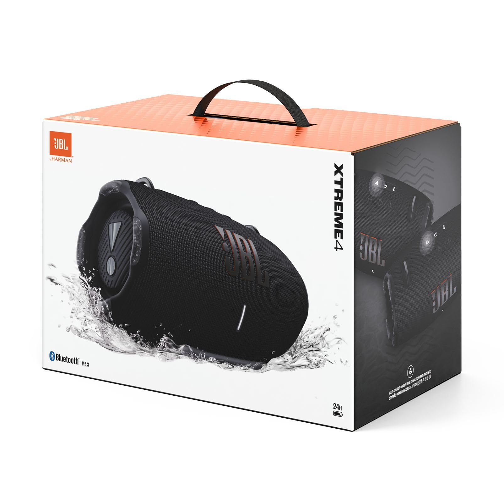 JBL Xtreme 4, Speaker Bluetooth Portatile, Cassa Altoparlante Wireless Waterproof e Resistente alla Polvere IP67, con Tracolla, Ricarica Rapida, Powerbank Integrato, fino a 24h di Autonomia, Nero