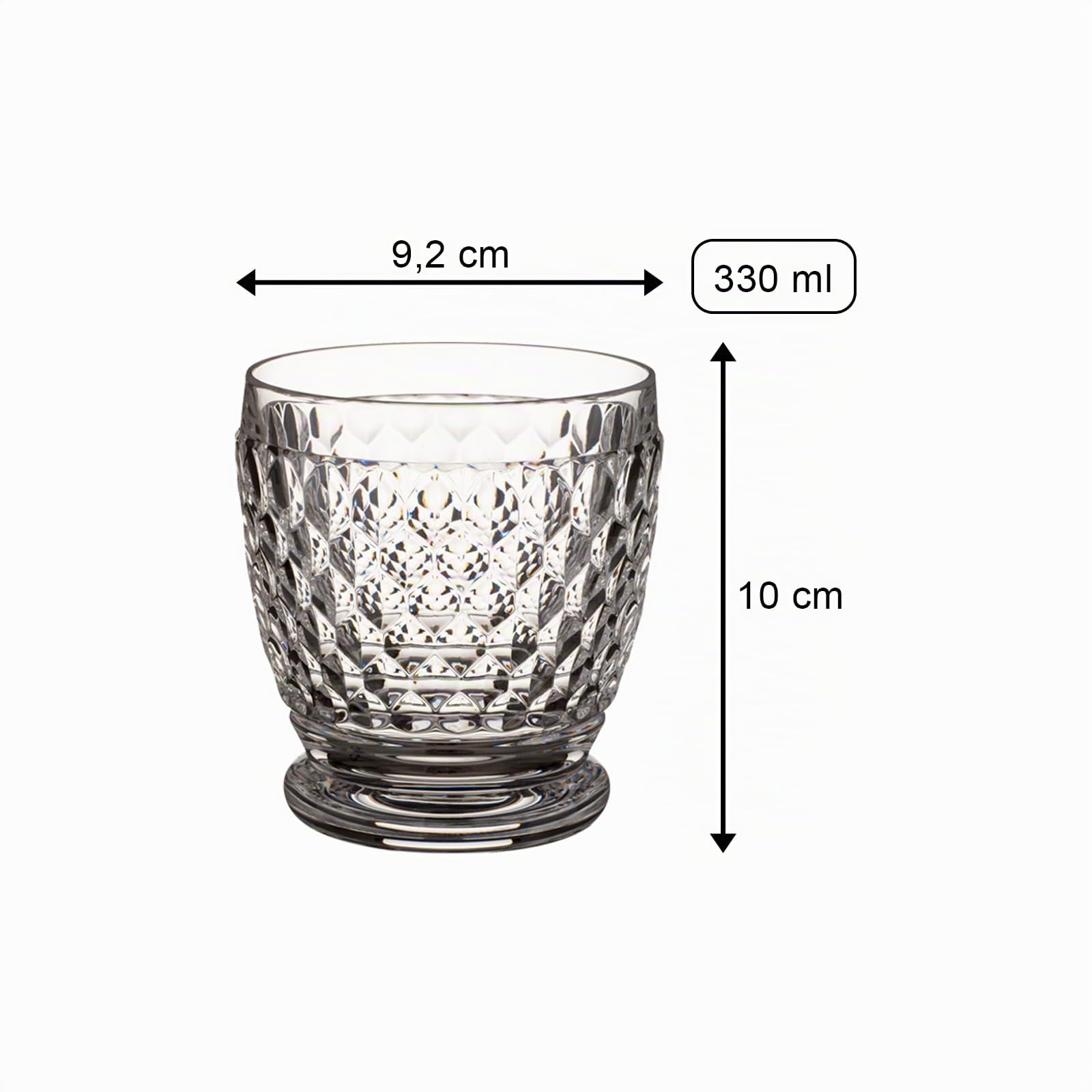 Villeroy & Boch Boston Apricot Becher 4er Set, 330 ml, Farbige Trinkgläser mit Facettenmuster, Becher aus Kristallglas für Heiß- und Kaltgetränke, Spülmaschinengeeignet, Orange