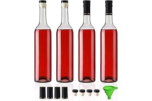 4 Pack 750 ml Clear Glass Empty Wine Bottles with Accessories