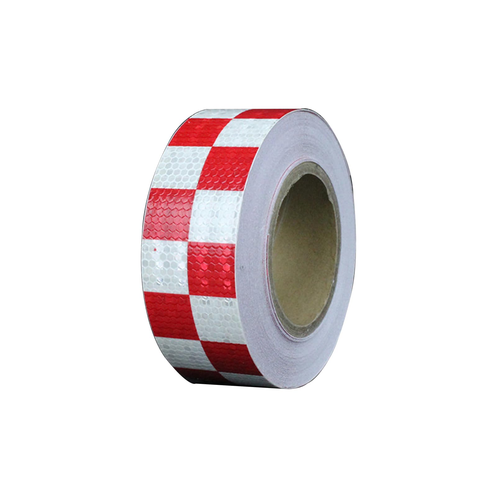 Oiujhgcds Red White Reflective Tape, Checkered Lattice 2 Inch X148 Feet Conspicuity Adhesive Safety Tape For Vehicles Bikes Clothes Helmets Mailboxes(Red White)