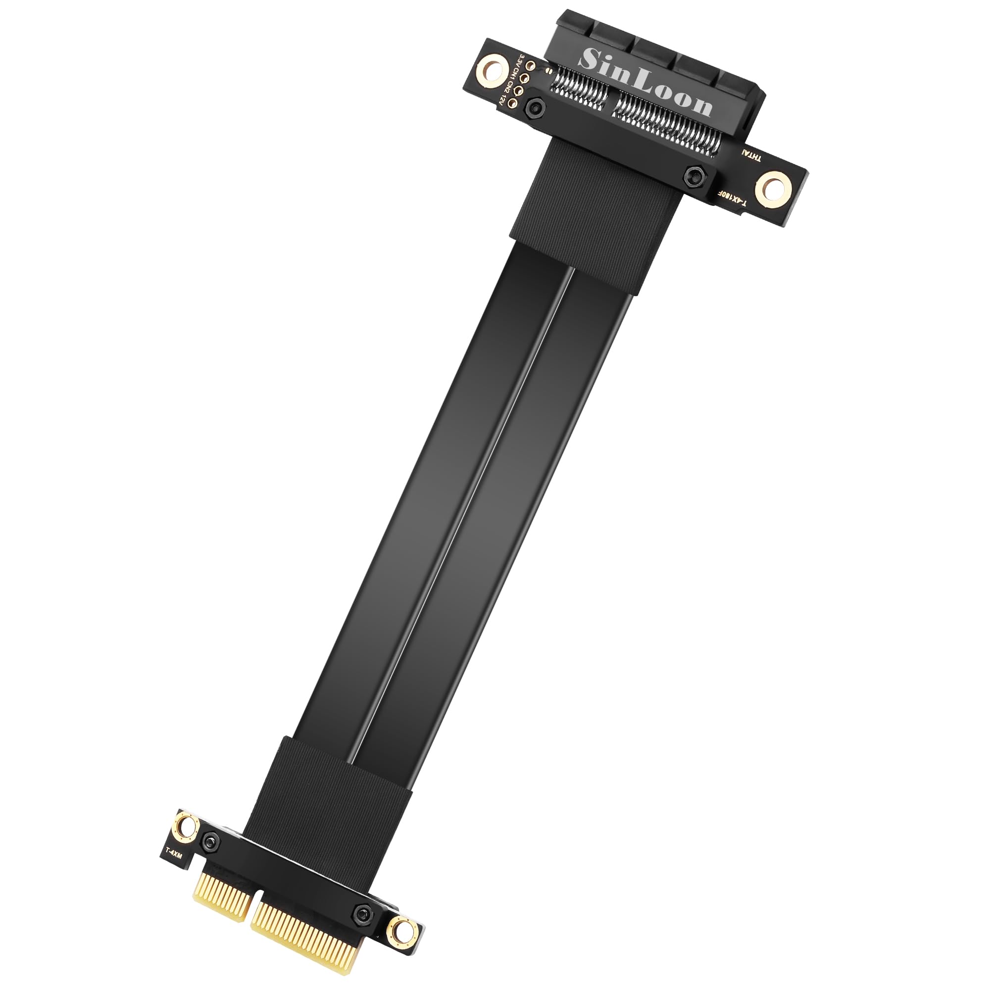 SinLoon Kabel przedłużający PCIe 3.0 X4 PCI-E 4X męski na żeński, 20 cm (180 stopni)