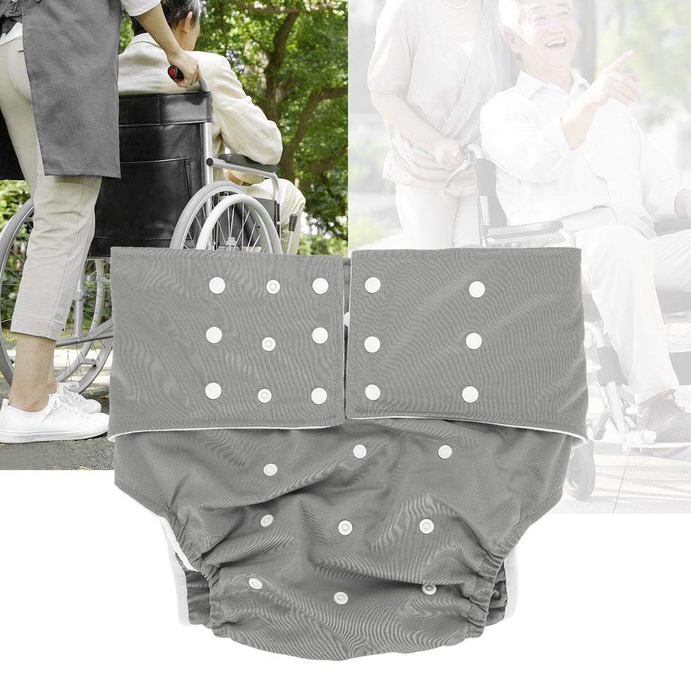 Pantaloni per Pannolini per Pannolini per Adulti Regolabili Contro L'incontinenza, Coperture per Adulti Lavabili Pannolino di Stoffa per Adulti Pannolino Lavabile per Adulti (Grigio)