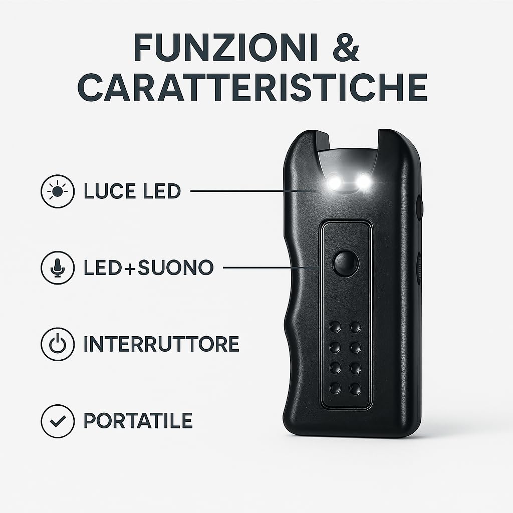 Repellente per Cani Ultrasuoni LED Flash Portatile 20MT Allontana Cani Minacciosi