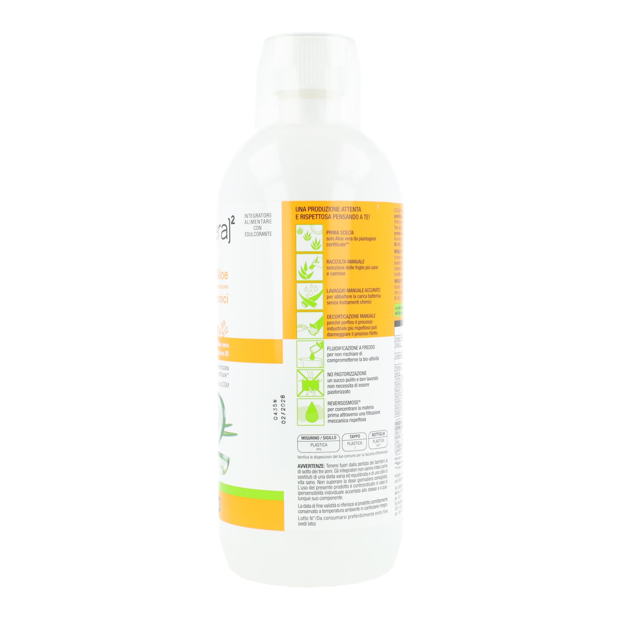 Zuccari ALOEVERA² Succo Puro d'Aloe + Enertonici, Bottiglia da 1000ml, Con Pappa Reale e Vitamine del Gruppo B da Grano Saraceno, Supporto Contro Stanchezza e Affaticamento
