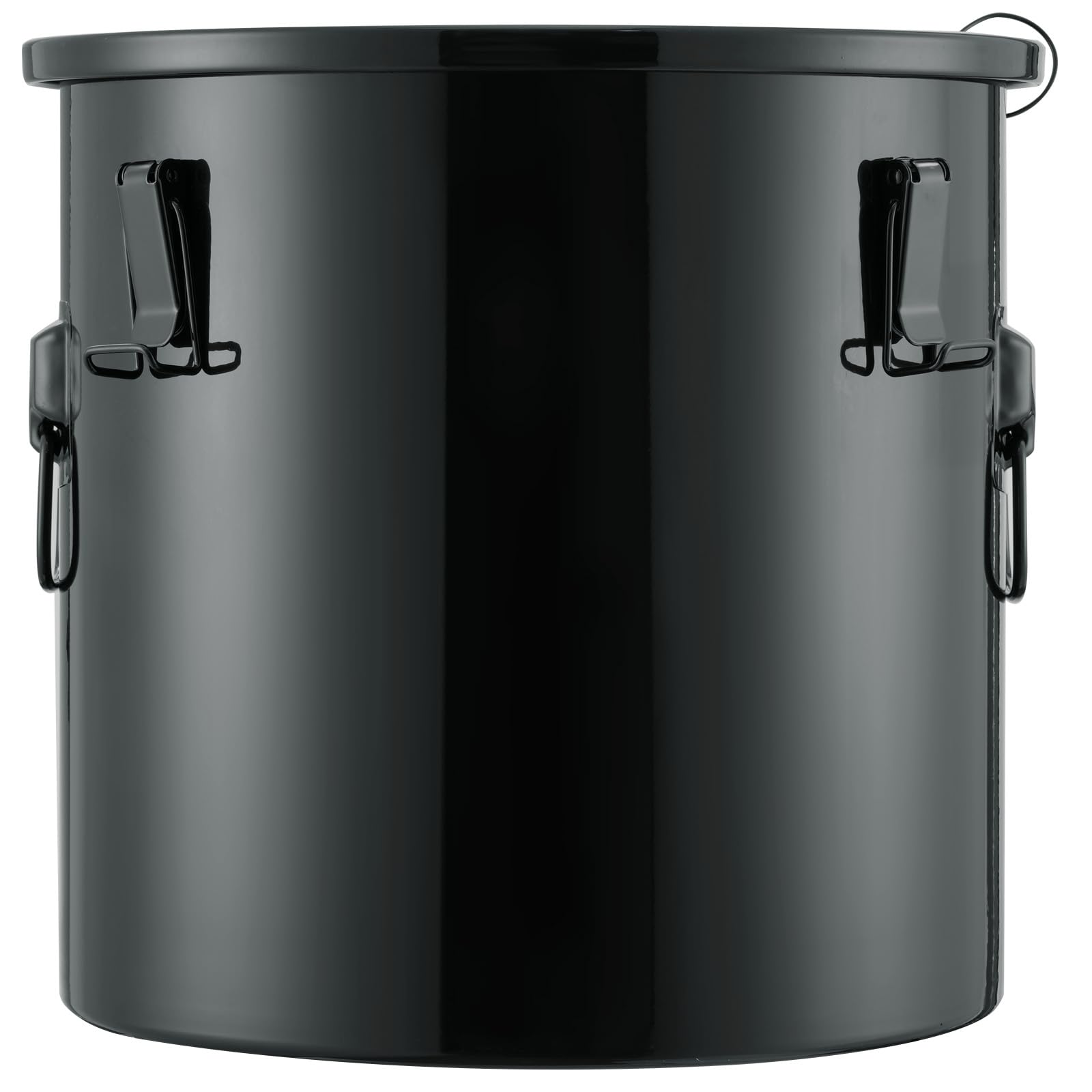 VEVOR Secchio per Grasso per Friggitrice, Contenitore per Smaltimento Olio da 10 Gal Acciaio Inox, Contenitore per Trasporto Olio con Coperchio, Clip di Chiusura, Nero