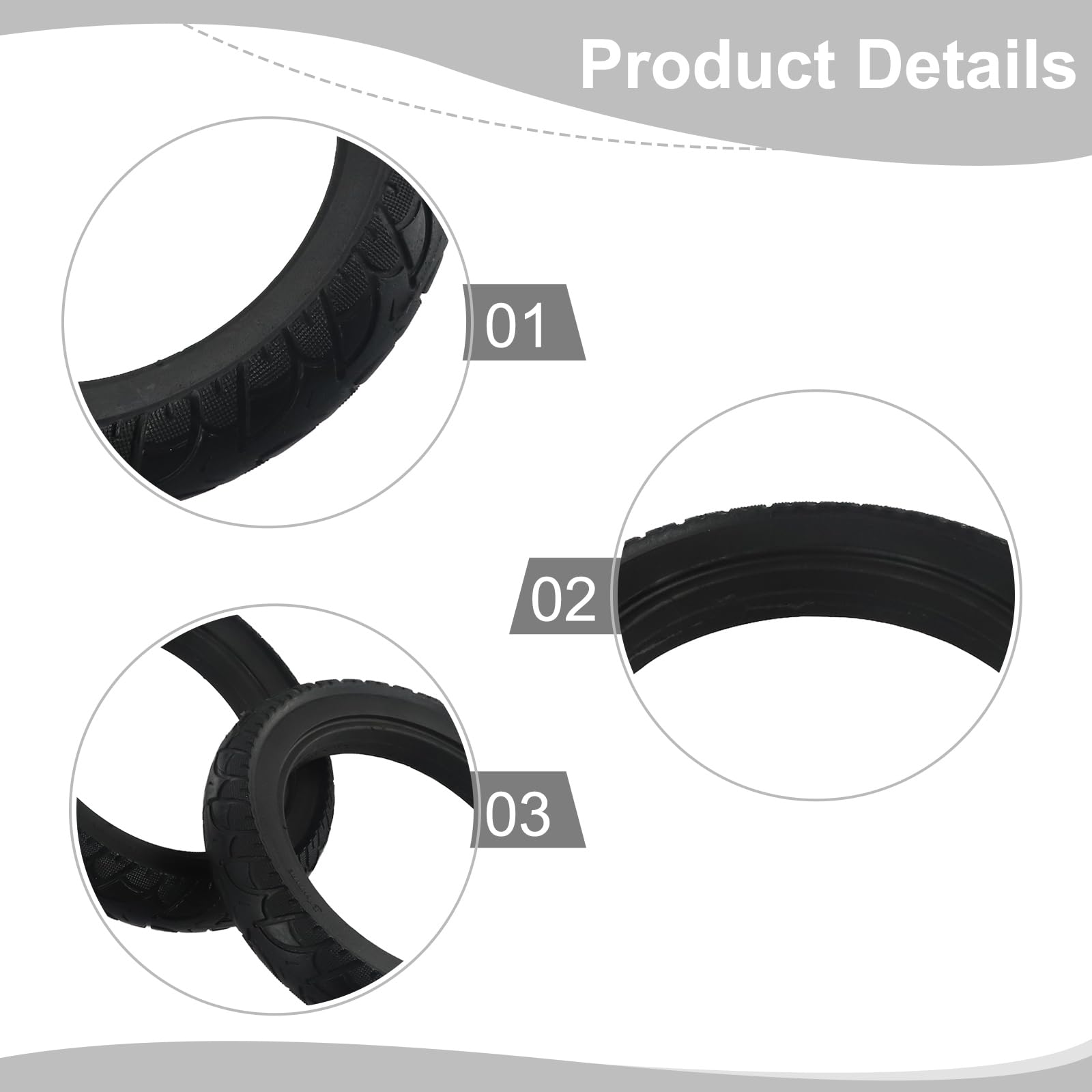 DAZZLEEX 1 pièces 12 Pouces Pneu Solide 12 1/2x2 1/4 (57-203) Roue de Remplacement pour vélo électrique Scooter 12.5x2.50 Pneu