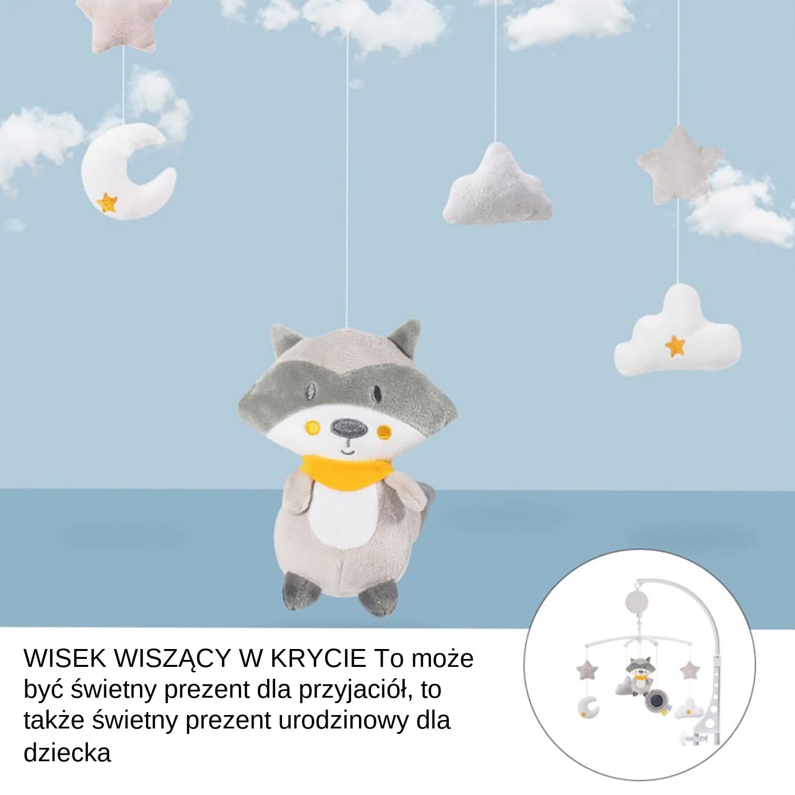 Baby Mobile For Crib, Soothing Music Box With Photo Pendant And Wind Chimes, Nursery Decoration For Sleep, Stroller, Travel, Family Bedroom, Birthday, And Baby Shower, 19.29x16.54x13.78 In