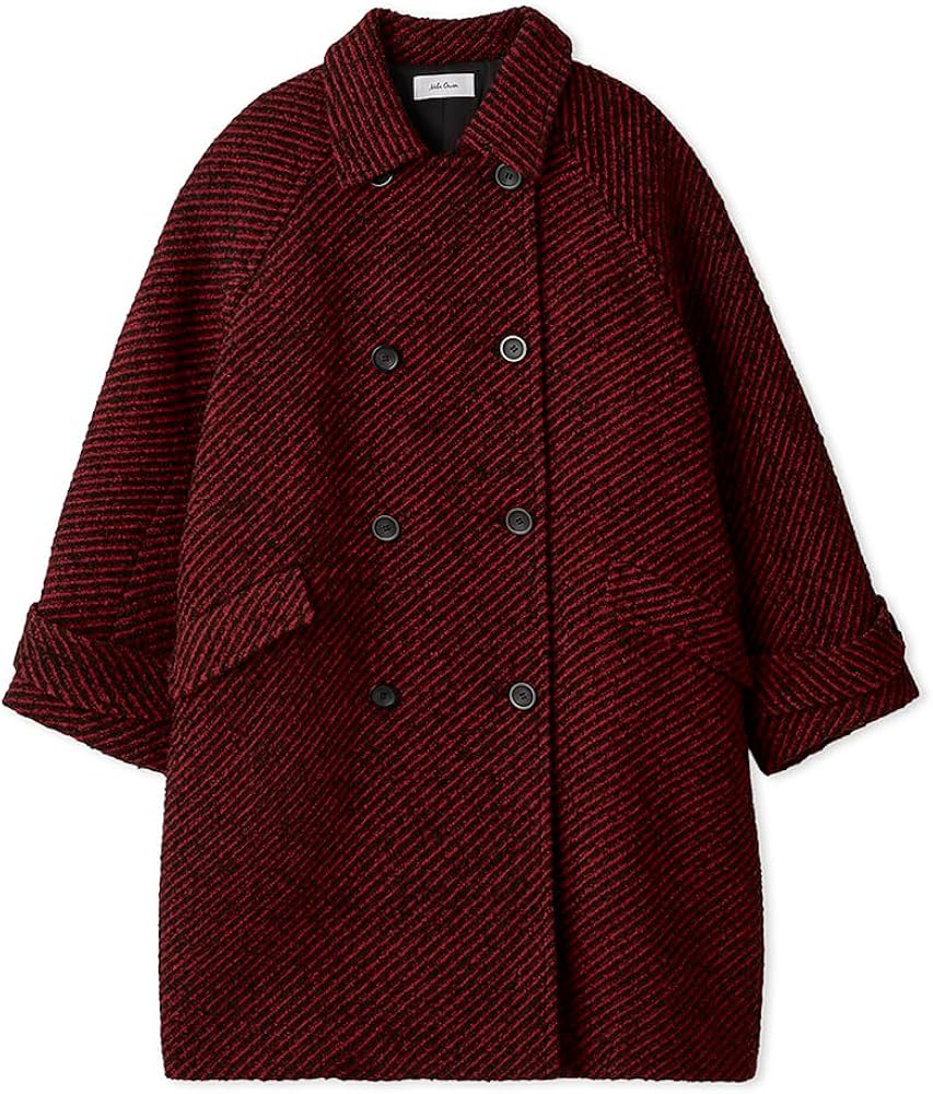 【E】✨MilaOwen ミックスカラーミディステンカラーコート　ブラック✨ Amazon | ミックスカラーミディステンカラーコート 09WFC245101RED1