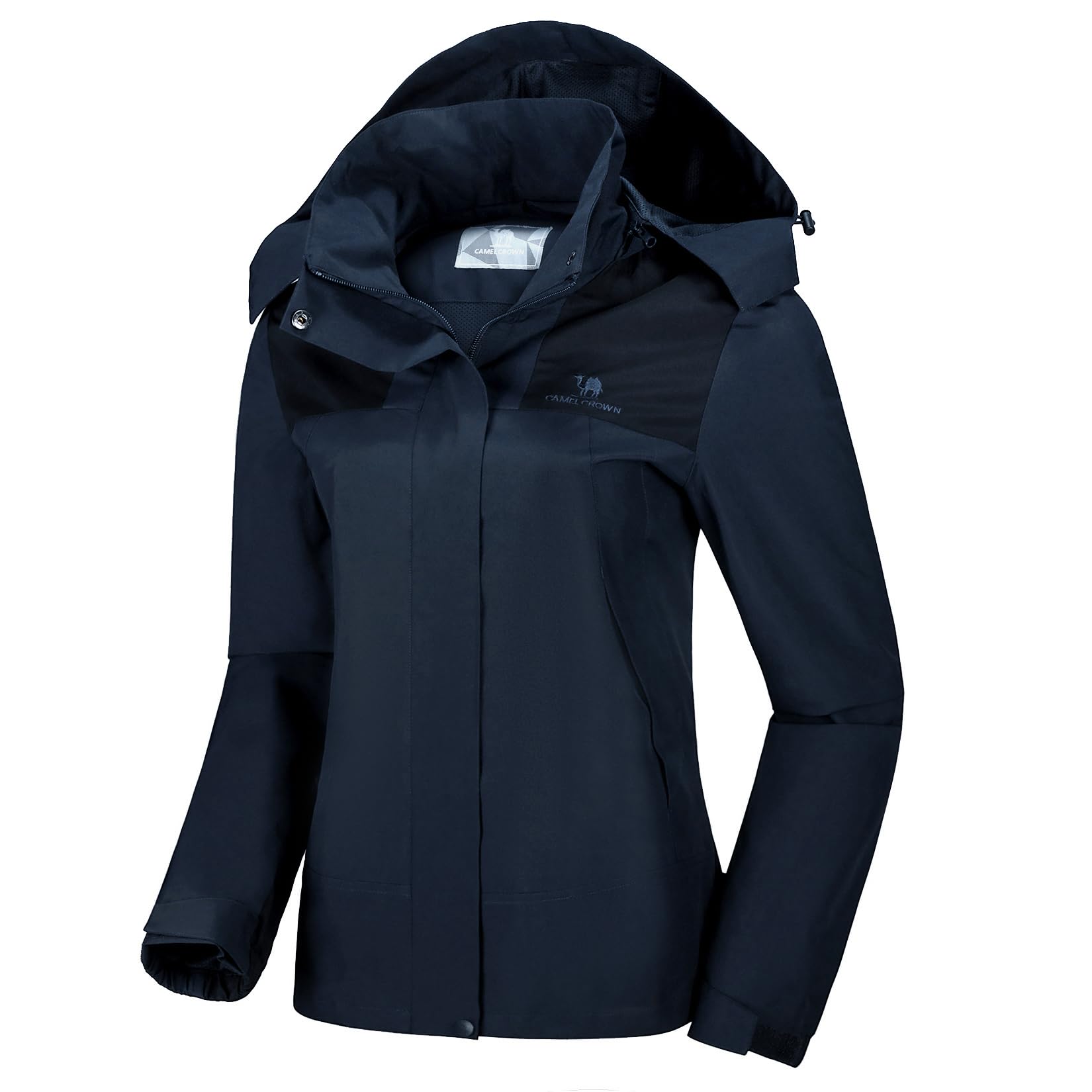 CAMELSPORTS Women's Rain Jacket Waterproof Hooded Windbreaker Windproof Lightweight Shell Raincoat for Outdoor Hiking