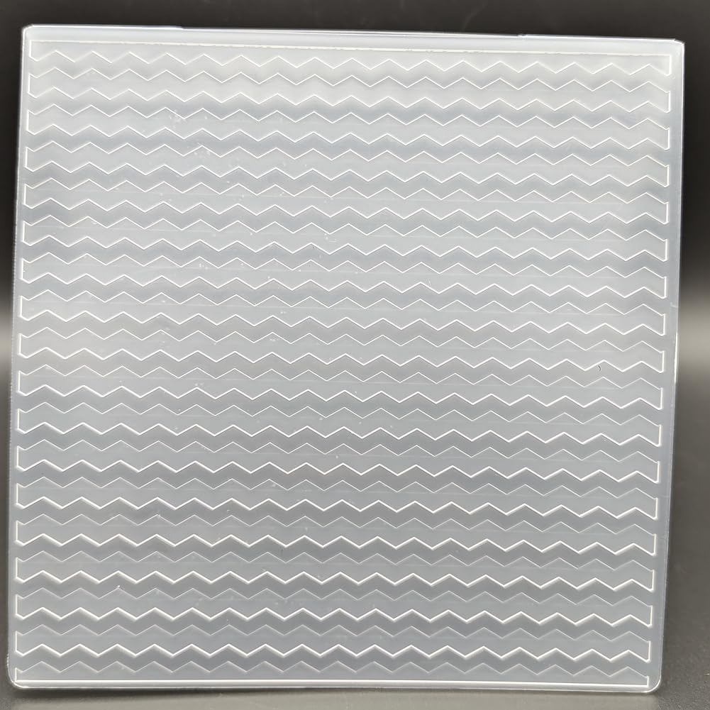 Plastic Embossing Folder 6x6 Inch Concave Convex Sawtooth Pattern Paper Crafts Plastic Textured Impressions for Card Making Scrapbooking