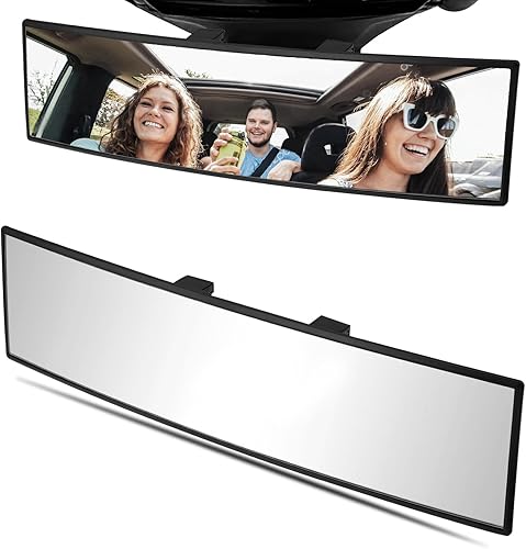Miniatura 1 de WSSROGY Espejo retrovisor para automóvil, vidrio HD de 12 pulgadas, antirreflejo, clip panorámico gran angular para interior del automóvil, espejo