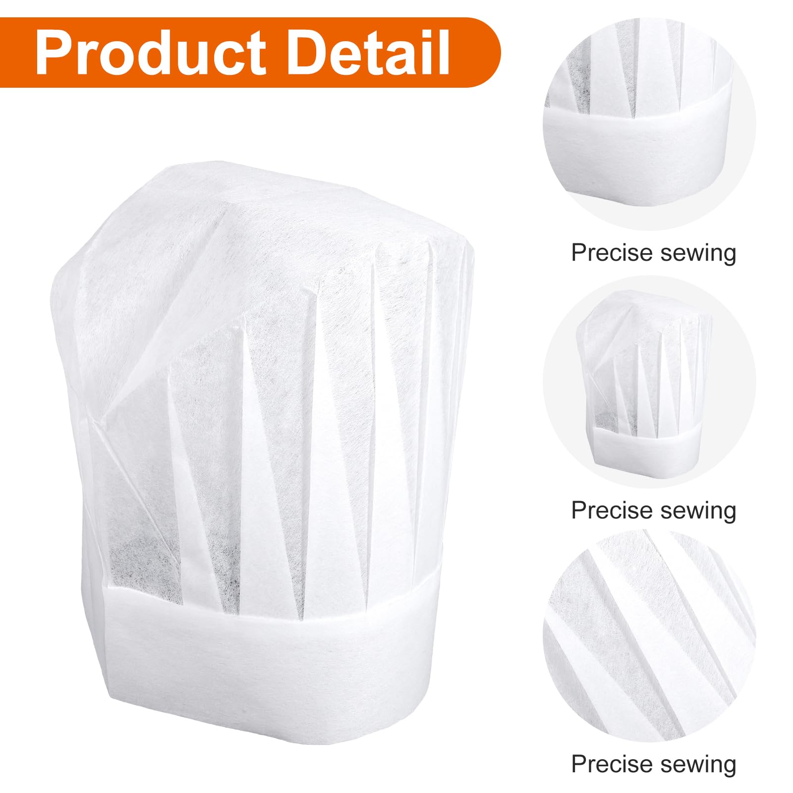 Yolev 20pcs Kids Chef Hat Disposable Paper Chef Hats for Kids Adjustable Childrens White Chefs Hat For Hibachi Parties Baking Cooking Activity Pizza Party Girls Boys - Image 3