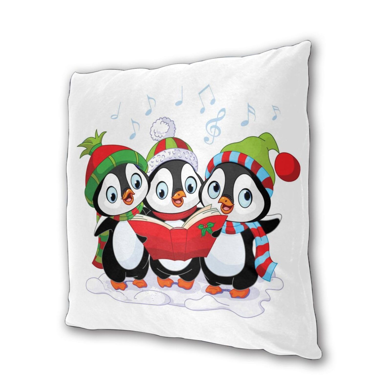 Set di 2 federe decorative con stampa di pinguino natalizio