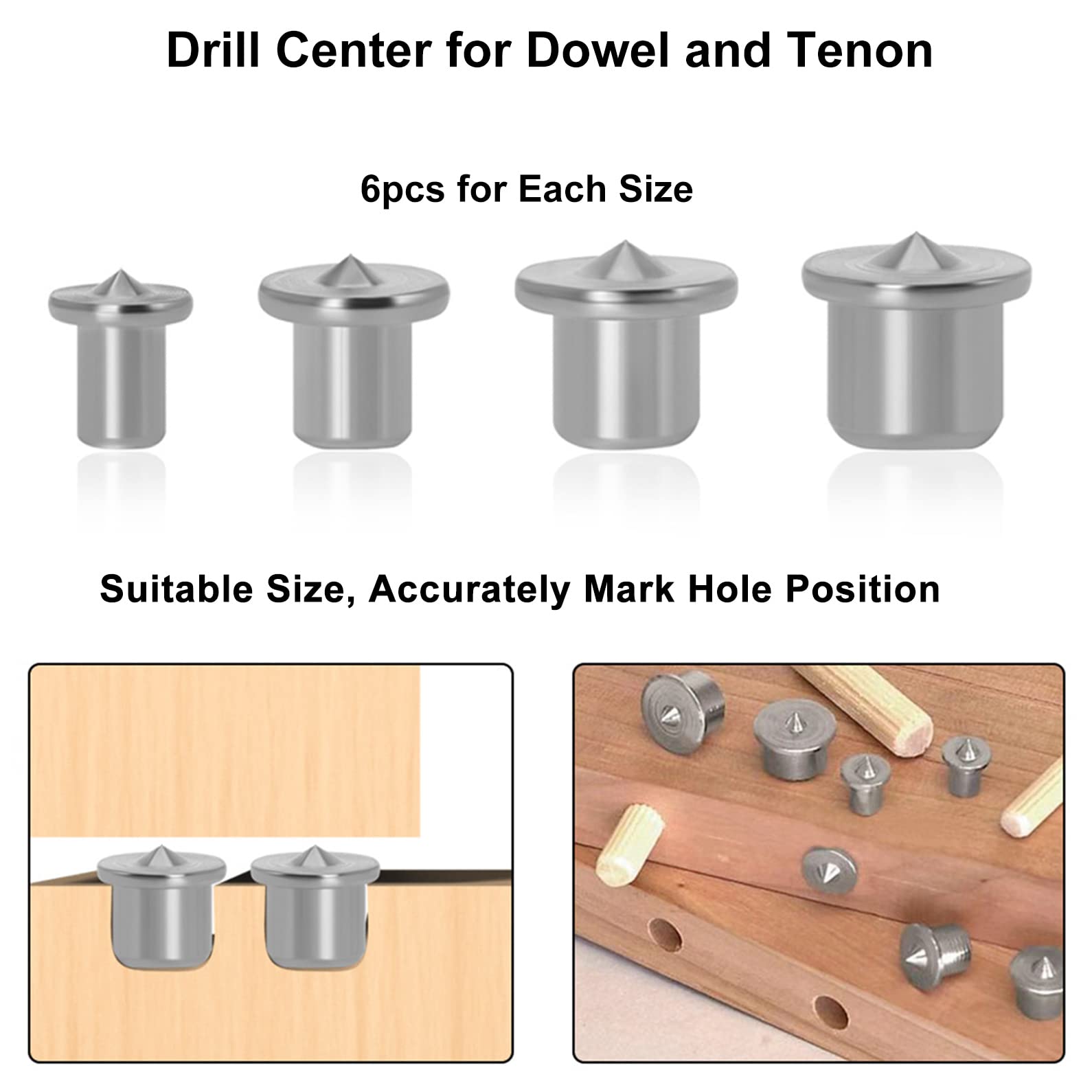Jongdari 24PCS Dowel Centering Pins For Woodworking