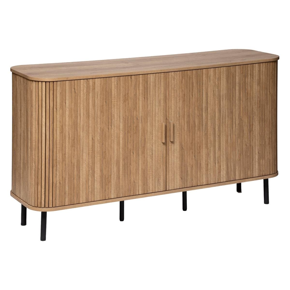 Atmosphera Créateur d'Intérieur - Buffet Colva 2 Portes Effet Chêne - Meuble de Rangement 6 Cases pour Chambre, Salon, Bureau - L140 x H80,​5cm