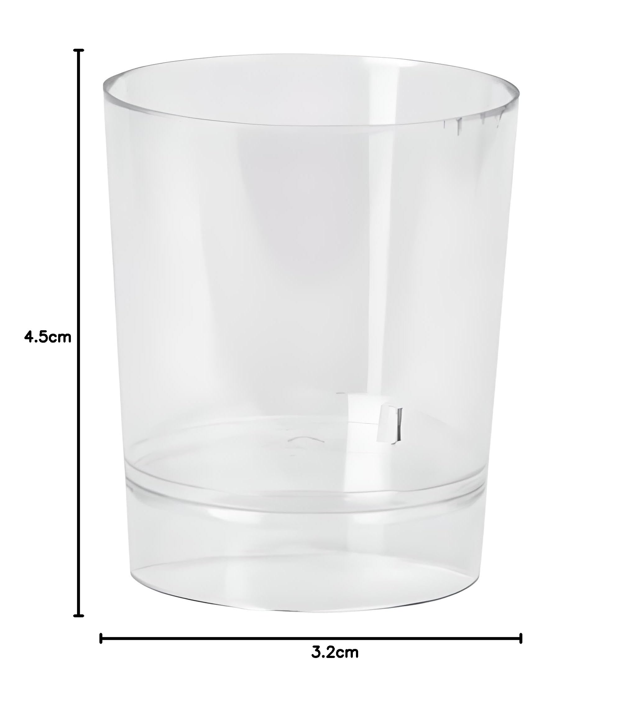 MSU Vaso Chupito Plástico 0,04 cc | 45 mm Altura, 37 mm Boca, 32 mm Base | Poliestireno Alimentario | Lavavajillas a Mano, Transparente - 1 Unidad