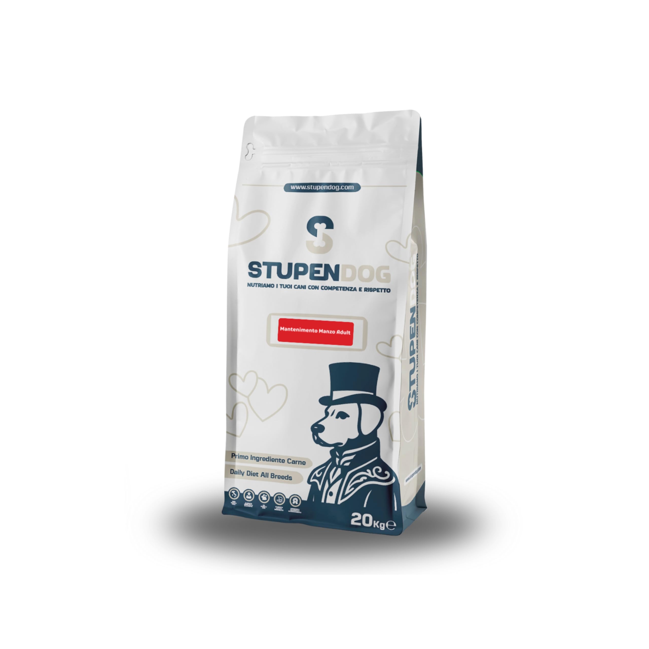 STUPENDOG Pienso para perros de 20 kg para perros adultos de todos los tamaños – Alimento completo con carne – Para el mantenimiento del perro