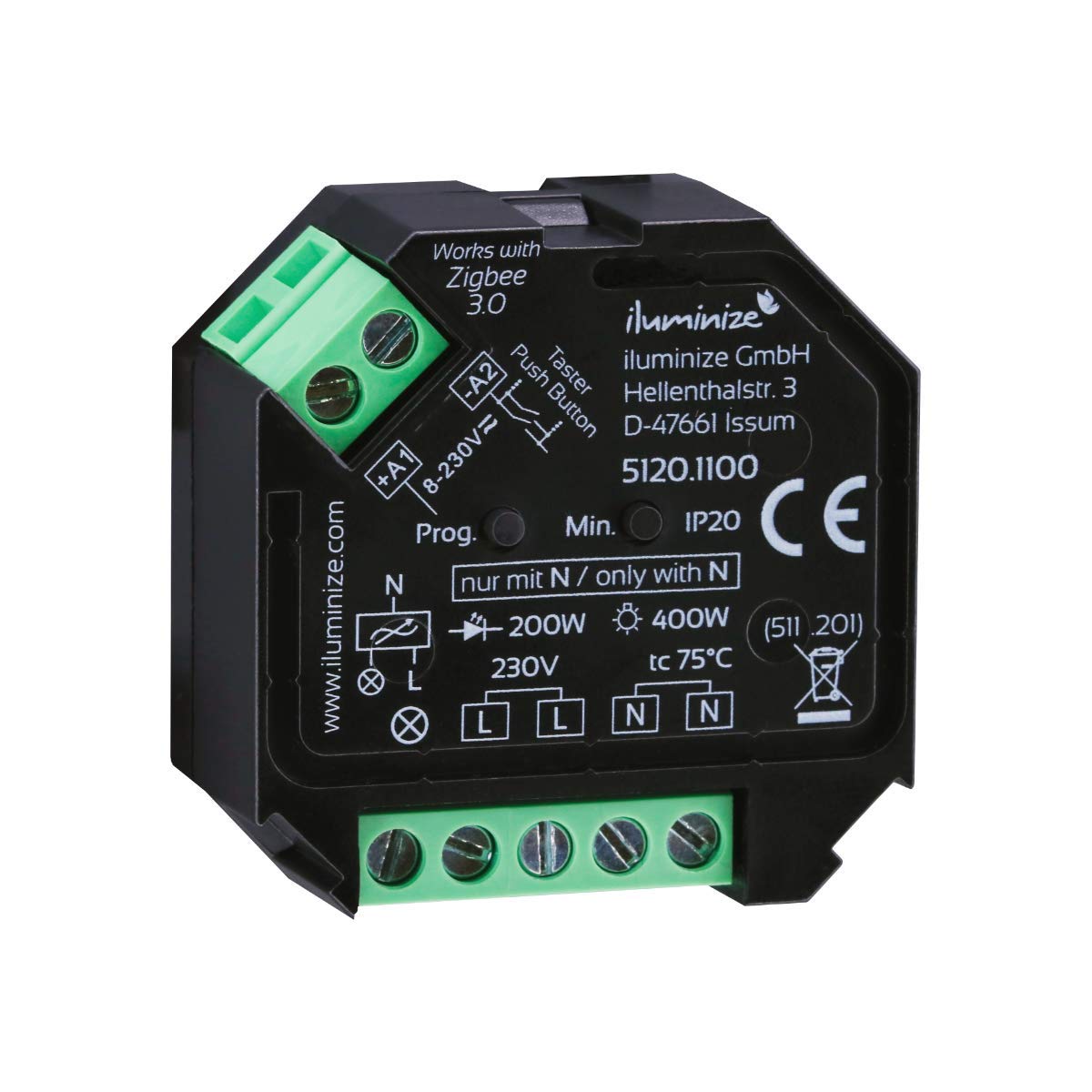 icasa Zigbee 3.0 dimmer | 230V-200/400W | 3 Draads (Heeft nuldraad