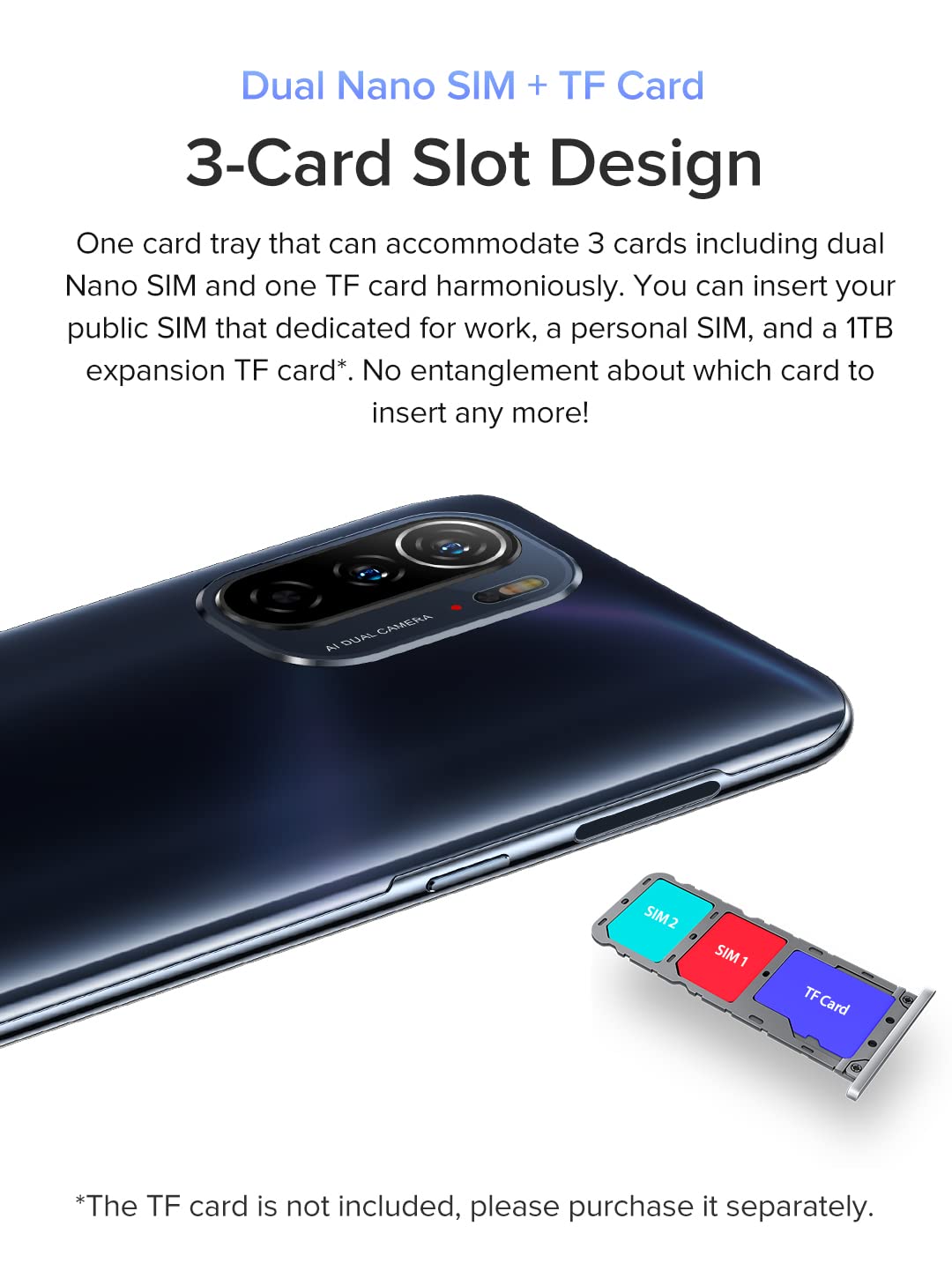 Ulefone Odblokowany telefon komórkowy Note 13P, kamera tylna 20 MP, aparat przedni 16 MP, G35 2,3 GHz 4GB+64GB, smartfon Dual SIM 4G, 6,5-calowy ekran FHD+, gniazdo na 3 karty, Android 11, NFC czarny