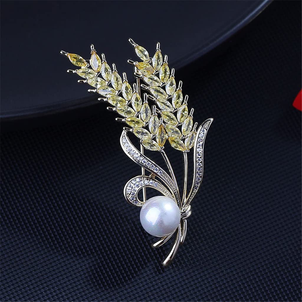 Spilla con Perle di Temperamento, Corsage di Grano, Accessori per Giacche da Abito, Spilla con Zirconi, Decorazione da Donna,