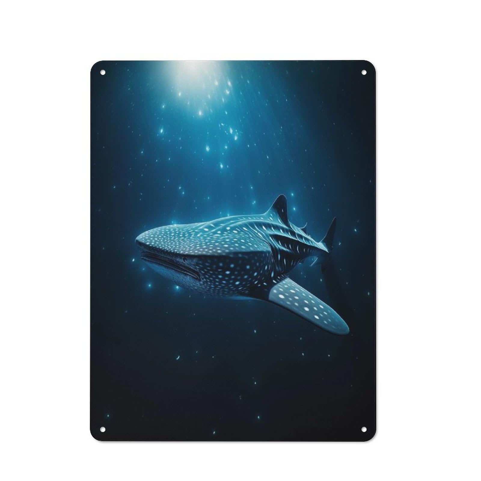 Junmoney Style-19 Vintage Tin Sign 40X30cm With Whale Shark Water For Home Bar Wall, Metal Sign Decor For Home Bars And Entertaining Spaces