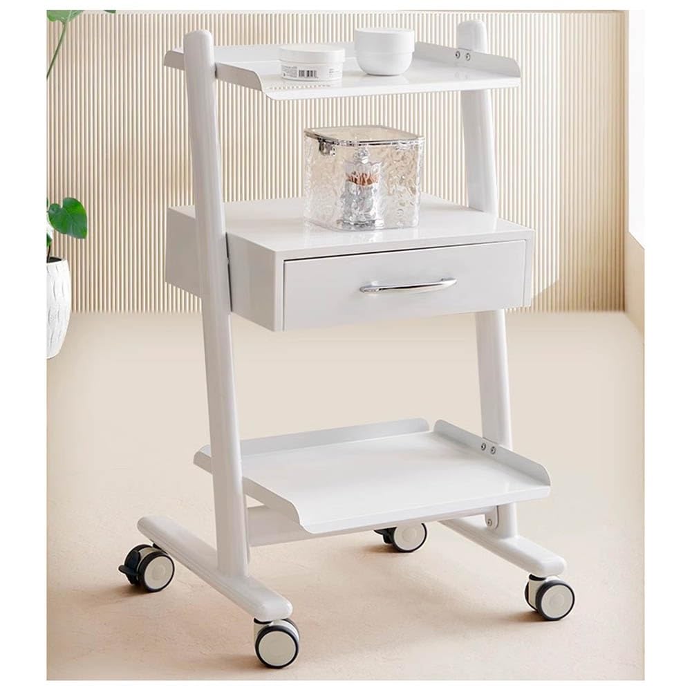 Carrello per salone di bellezza, con ruote, carrello da barbiere con cassetti