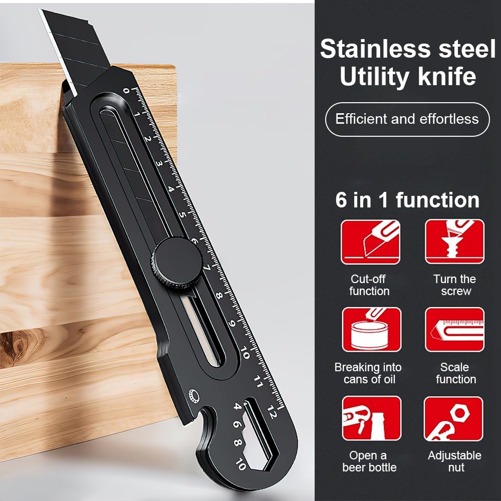 2 Cutters Professionnels 7-en-1 - Acier Inox Avec Lames Et Outils Intégrés