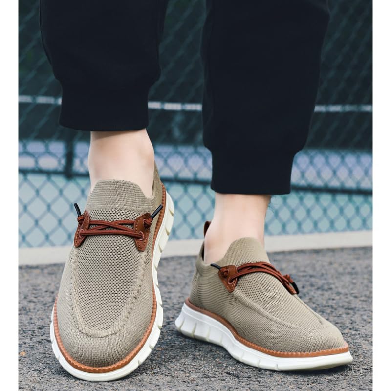 Men's Casual Dress Slip-On Shoes Walking Hiking Mesh Breathable Hands Free Sneakers Lightweight Comfortable Loafers4