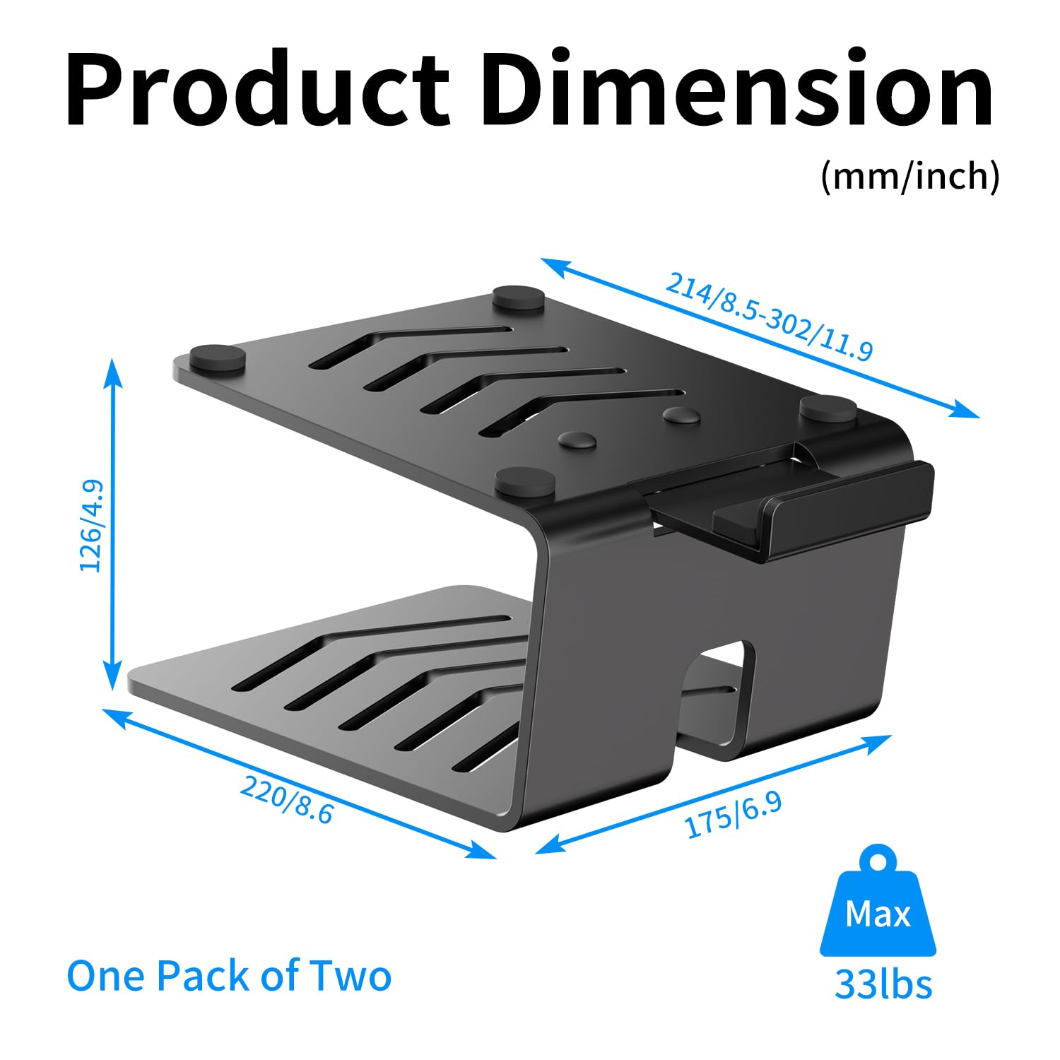 suptek 1 paio di supporti per altoparlanti da tavolo con cuscinetti di assorbimento delle vibrazioni, coppia di supporti per altoparlanti in metallo, supportano fino a 15 kg ciascuno, supporto audio