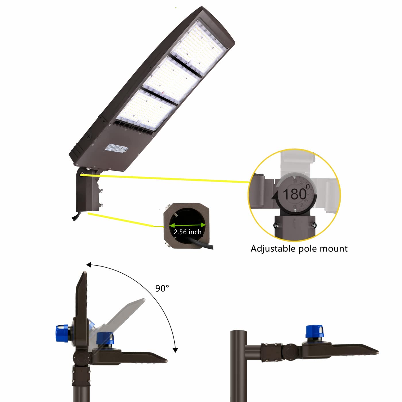 450W Dimmable LED Parking Lot Light with Slip Fitter, 5000K