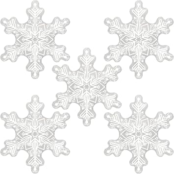 5Pcs 36inch Transparent Snowflake Balloons Christmas Clear Snowflake Foil Mylar Balloons for Winter Wonderland Ice Snow Themed Birthday Party Decorations