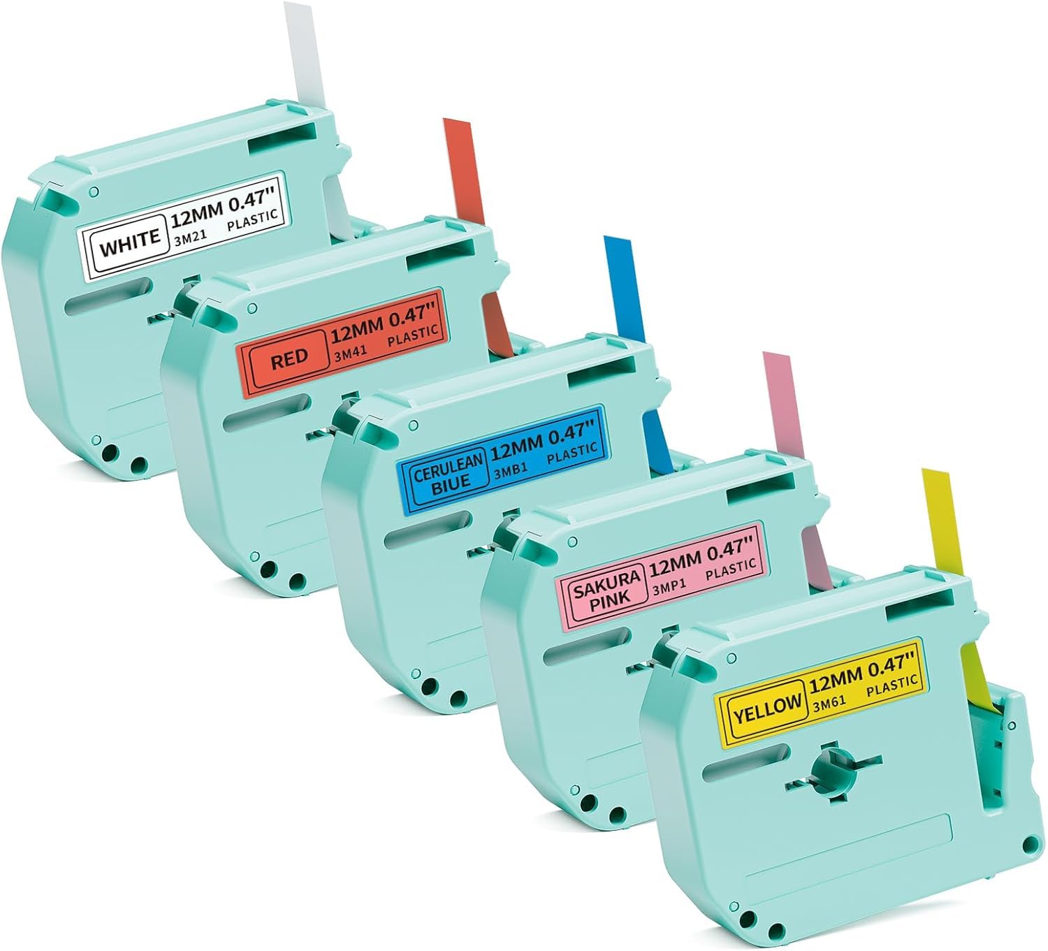 Vixic Color Tape Compatible with Brother Ptouch PT-M95 PTM95 PT-65 PT-70 PT-70BM Label Maker, 12mm 0.47 Inch M Tape M-K 131 M-K231s 431s 531s 631s