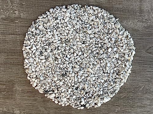 White Howlite Chips – Natural Mini White Howlite Stones, Crushed Undrilled White Howlite, Semi-Tumbled Genuine White Howlite (1 lb Bulk)