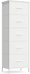SONGMICS BELLAH Collection - Dresser for Bedroom, Chest of Drawers, Storage Organizer Unit, Closet, Entryway, Steel, 4 Drawers, Modern, Cloud White and Snow White ULGS314WH01