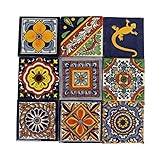 9 Hand Painted Talavera Mexican Tiles 4
