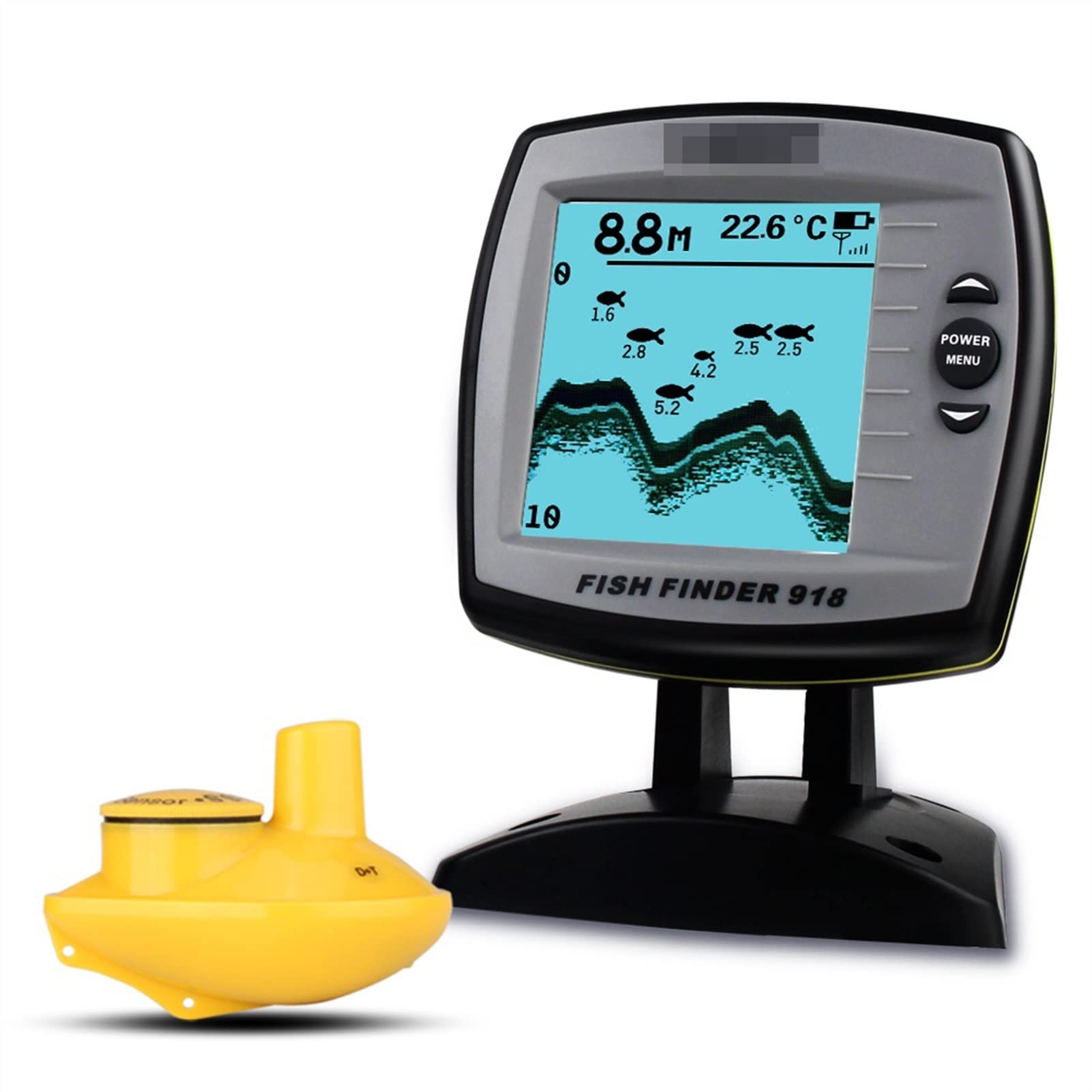 Podwodna kamera wędkarska, Fish Fisher Wireless Sonar Głębokość 125 kHz Sonar Częstotliwość Lokalizator Lokalizator Łódź Fishfinder Fish Detector