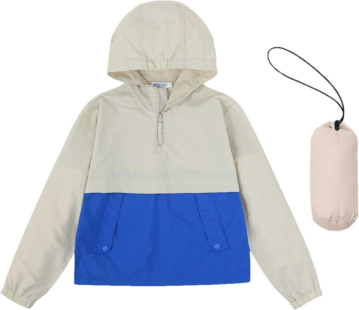 Boys Girls Packable Rain Jacket Lightweight Waterproof Hooded Raincoats Windproof Size 3-12Y