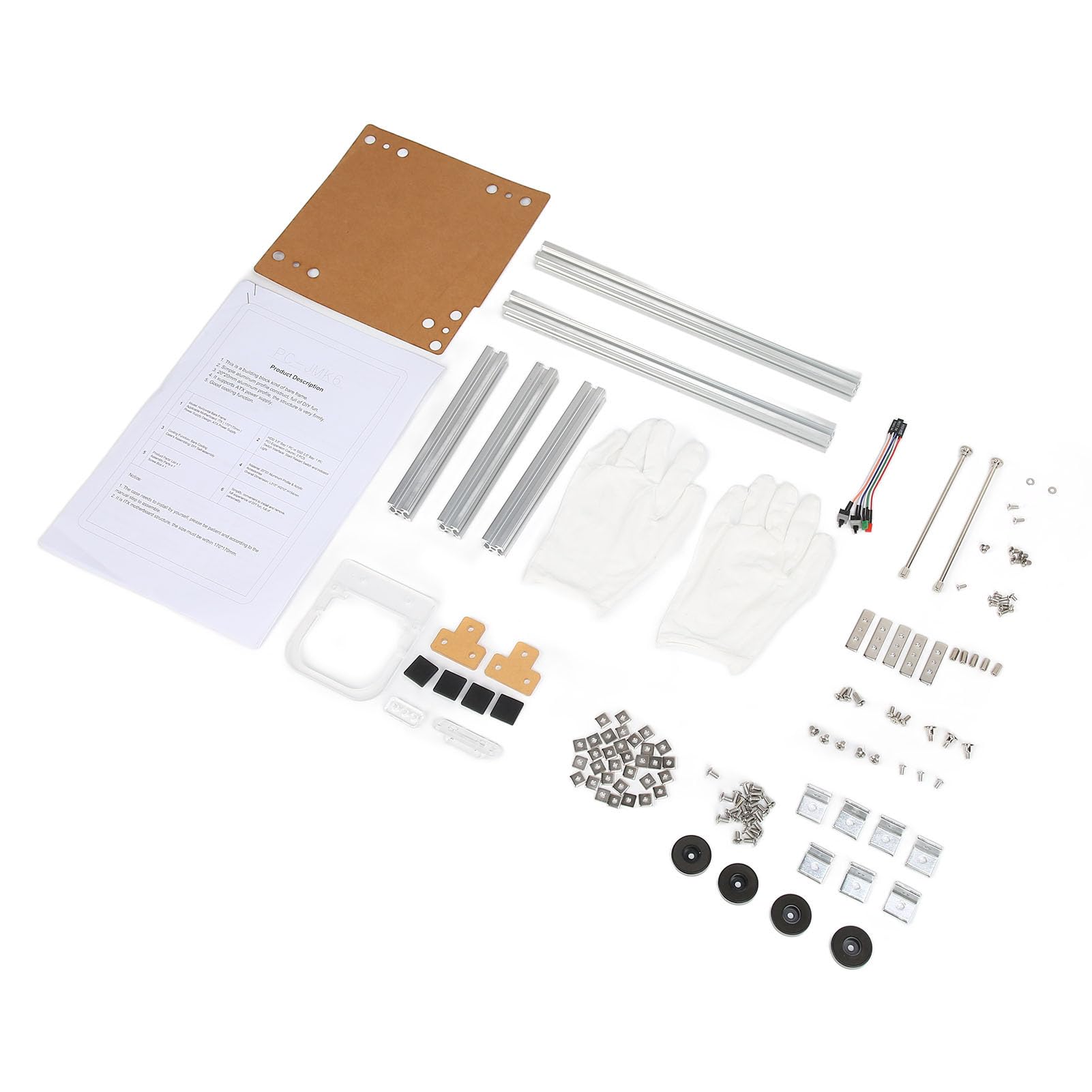 Generic Komputer ITX Wspornik Otwartej Obudowy Dobre Odprowadzanie Ciepła Goła Rama do Użytku Domowego DIY Stop Aluminium 315x210mm (SILVER)