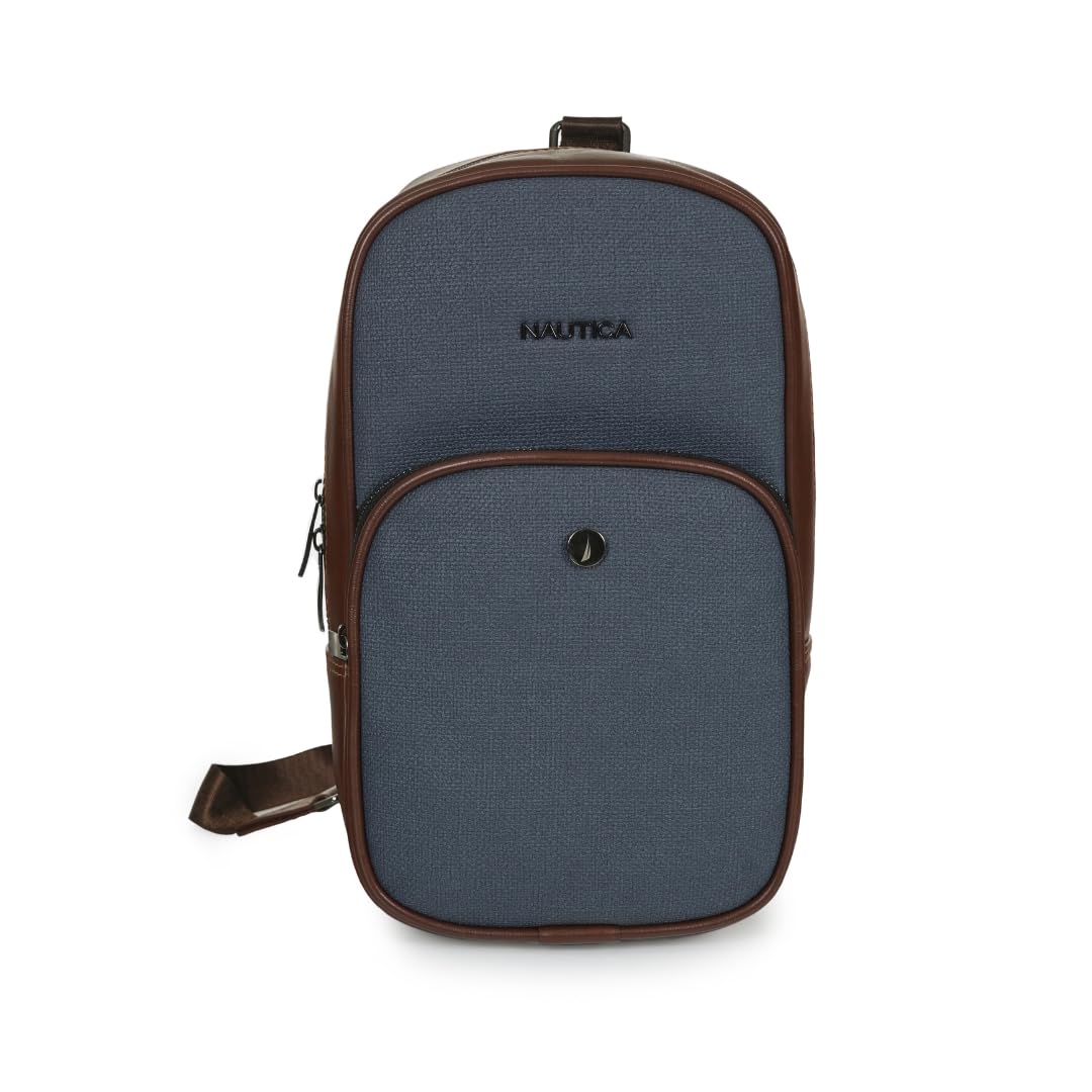 Unisex Cross-Body Sling Bag | PU Vegan Leather with Metal Hardware | Premium Polyester Inscribed Lining Multi-Compartment Utility Backpack for Everyday Travel, Office and School-image-36