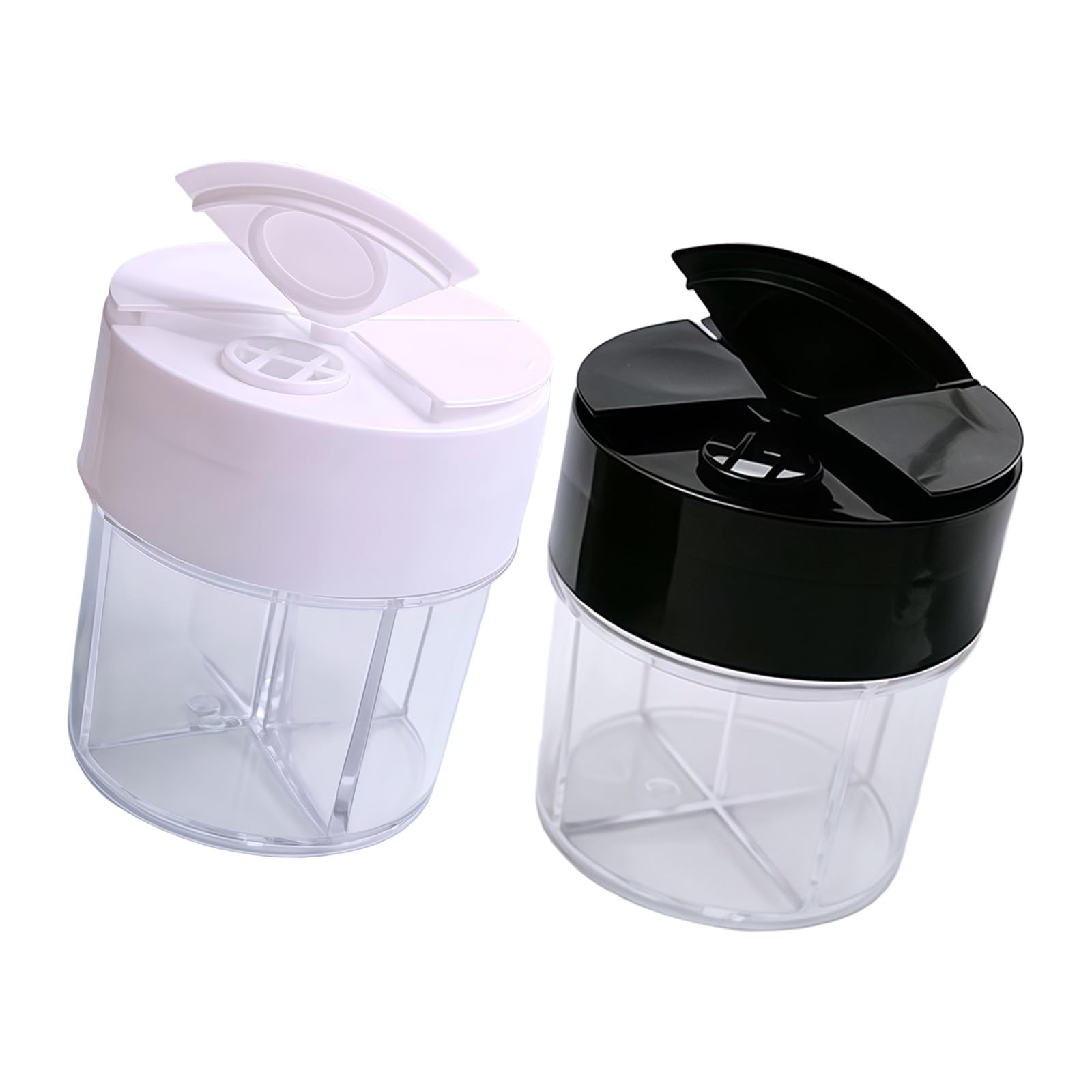 Carotoe Black And White Space Saving Condiment Round Design 4 Sections Keep Kitchen Tight Seasoning Holders
