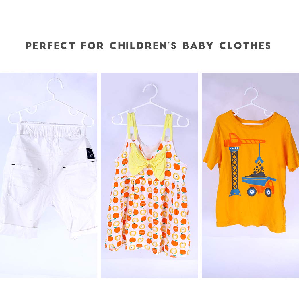60 Unidades Perchas para Ropa de Infantiles De Plástico para Niños y Bebés 27CM + 15pcs Organizador