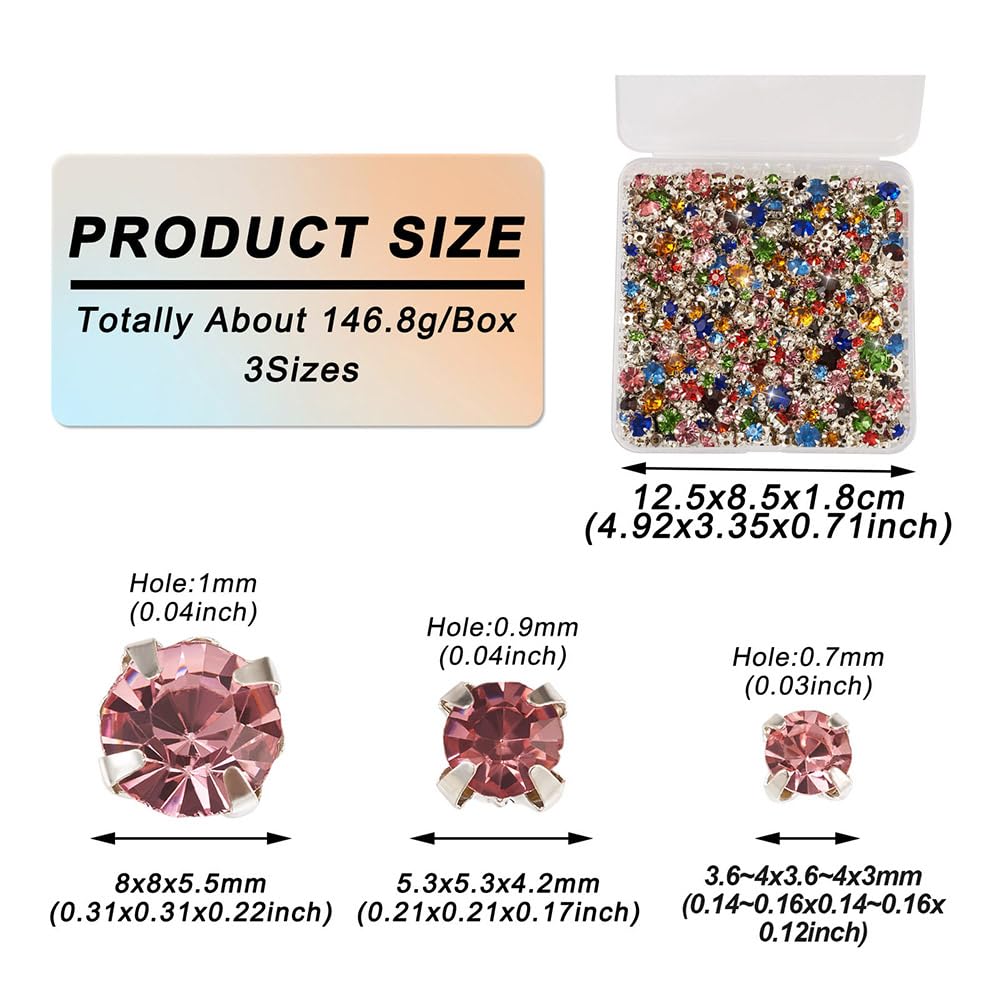 210 Strass à Coudre Strass Colorés Thermocollant Pour Vetement Diverses