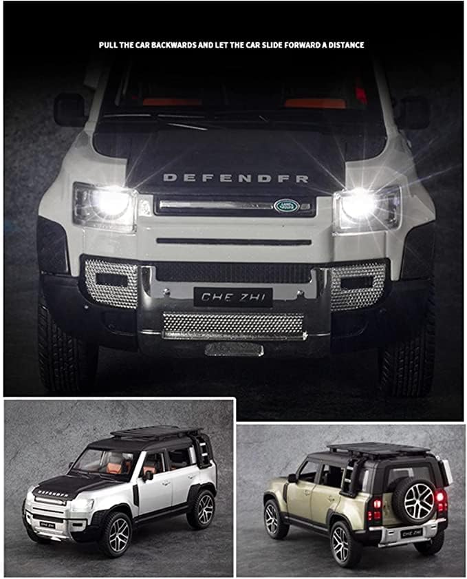Image of 1:24 for Land Roover Range Roover SUV Car Model Simulation Sound and Light Pull Back Alloy Car Collection Ornaments Boy Toy Cars Scale Model Car(Colors as Per Stock)