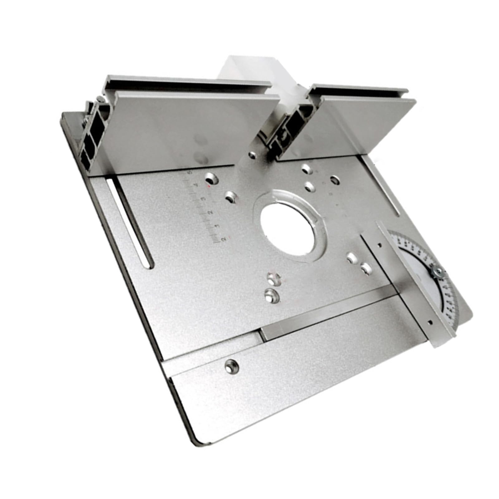 ANGGREK Piastra di Inserimento per Tavolo Router in Lega di Alluminio, Banco Falegnameria, Piastra Ribaltabile con 2 Dimensioni di Fori di Fissaggio 85x85mm e 70x60mm per Router