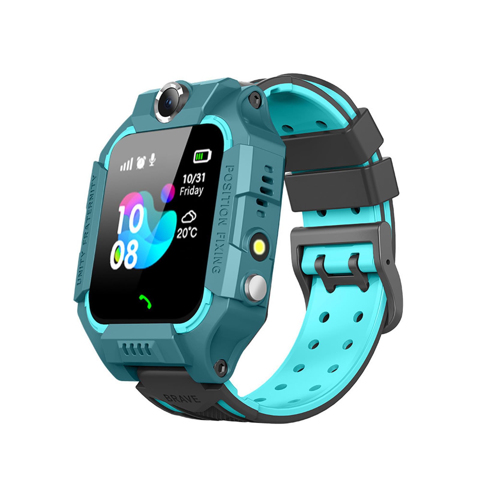 Reloj inteligente multifuncional para niños con tarjeta SIM, reloj inteligente de 1,44" para niños, reloj de teléfono de chicos y niñas con llamadas bidireccionales,reproductor de música (Green)
