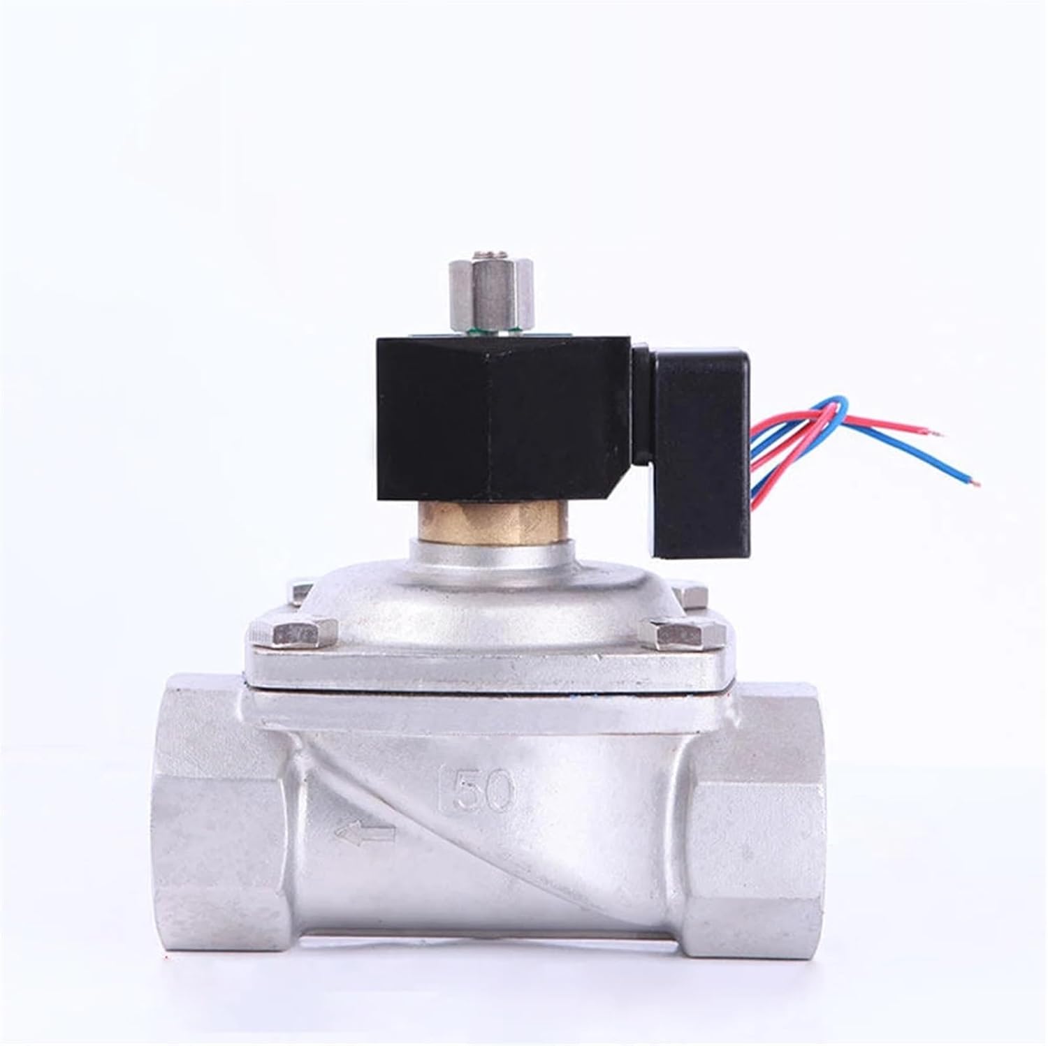2" Stainless Steel Non Hot Solenoid Valve Waterproof Normally Open Solenoid Valve With LED Power Indicator 24V 12V 220V 110V(G_110VAC_VIT-SEAL)