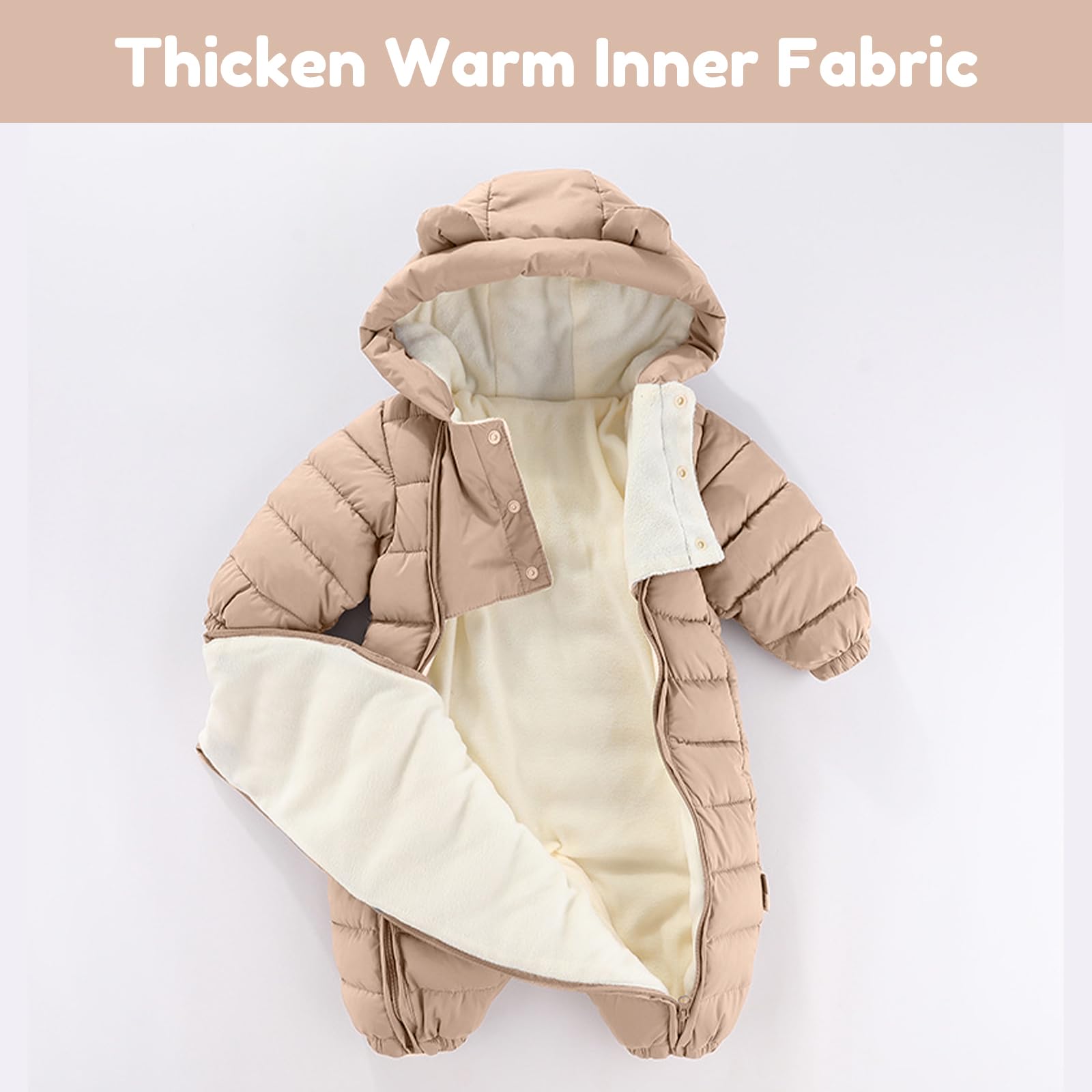 JiAmy Bambino Tuta da Neve Pagliaccetto Inverno Cappuccio Tute Ragazzi Ragazze Infantile Cappotto Snowsuit 9-30 Mesi