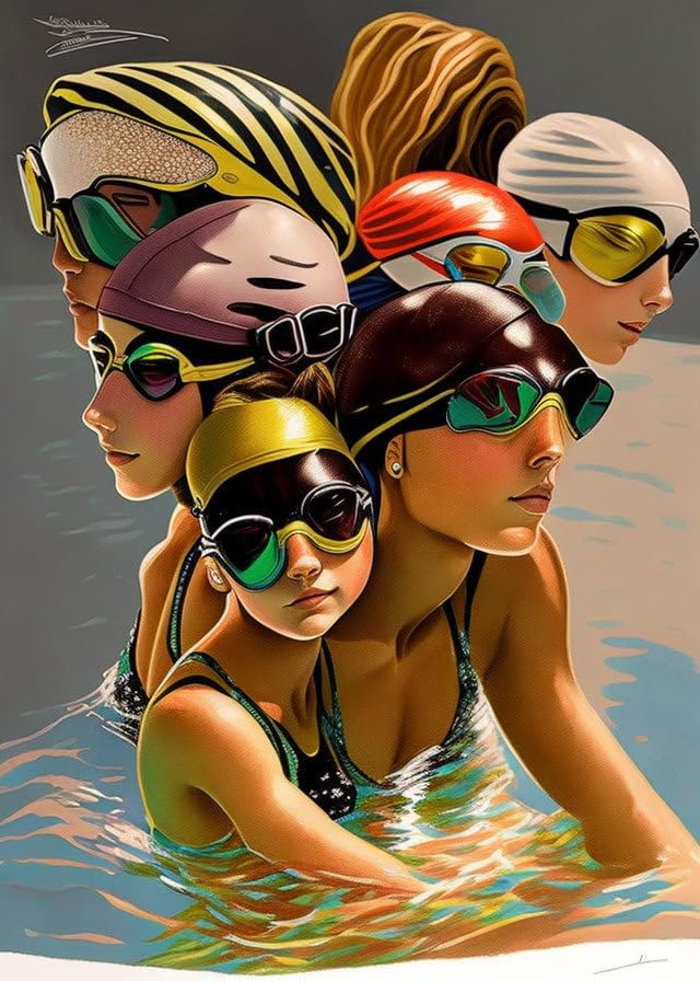 Peinture sur toile Friends on the Swim Team pour grand mur vide