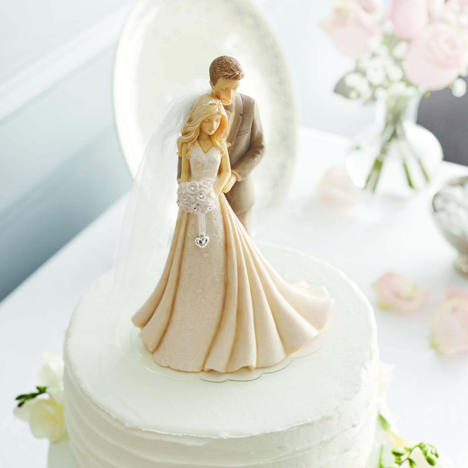Enesco Foundations 6004961 Tortenaufsatz Braut und Bräutigam, 17,8 cm, mehrfarbig