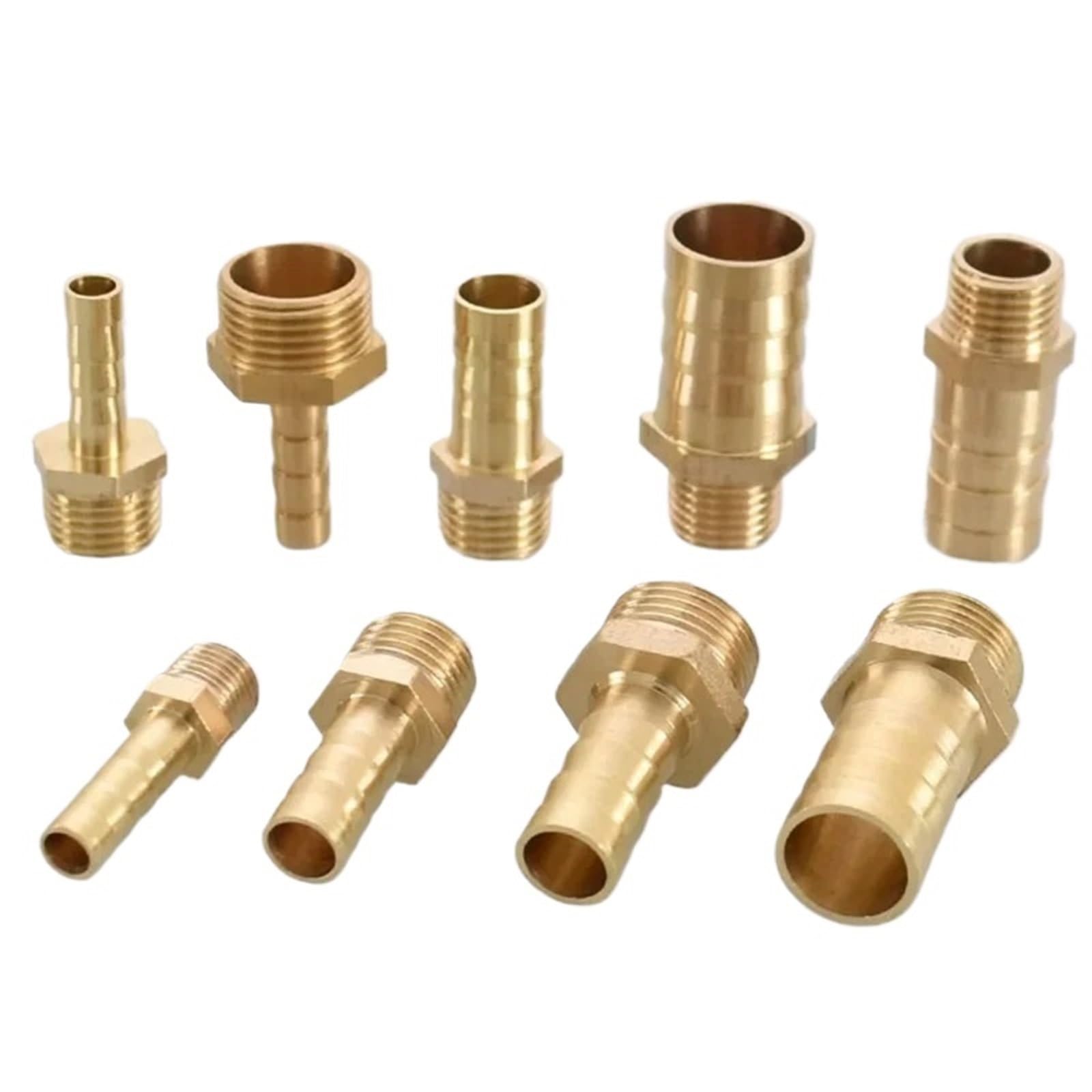 Raccordo di giunzione con barbiglio in ottone, Raccordi for tubi pneumatici BSP in ottone maschio, confezione da 20 dimensioni multiple(Barb 16mm-1i2)